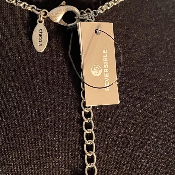 NWT! Chico’s Scorpio Adjustable and reversible silver pendant necklace - Picture 5 of 5